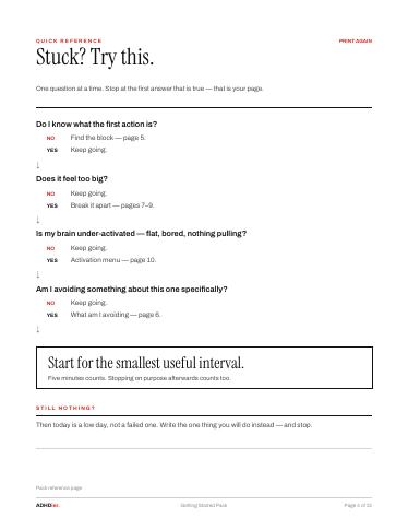 The Getting Started Pack — What's blocking start?